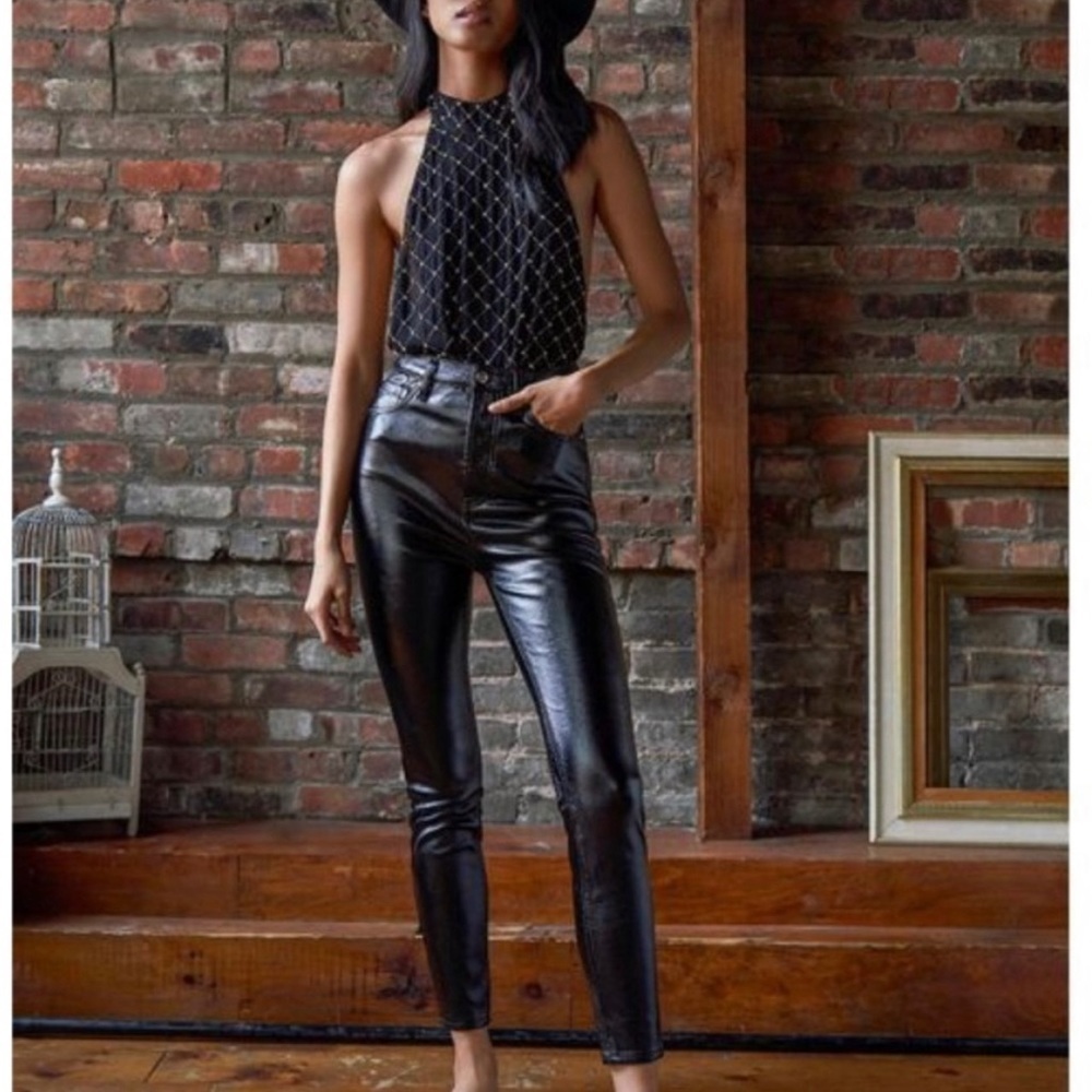 Free People Liquid Black High Waist Pants